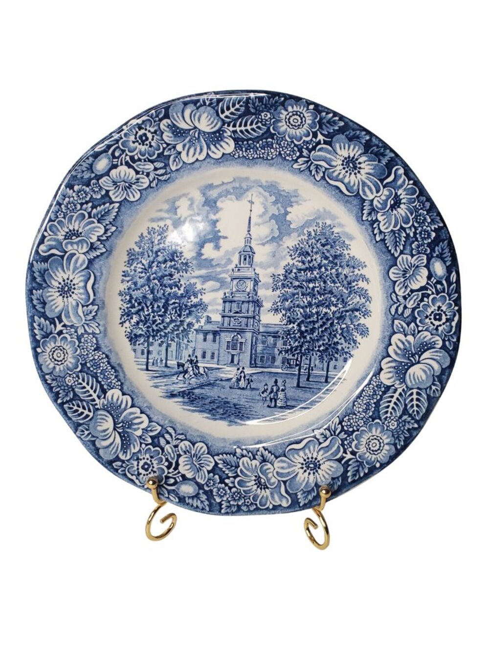 Vintage Liberty Blue Independence Hall Dinner Plate 9.5" Staffordshire England